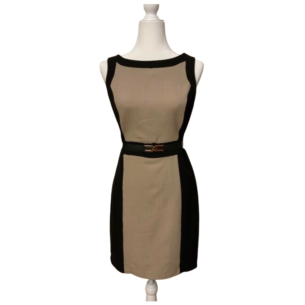 BCX - Tan and Black Color Block Sleeveless
Sheath Dress - Size 7 & 9!